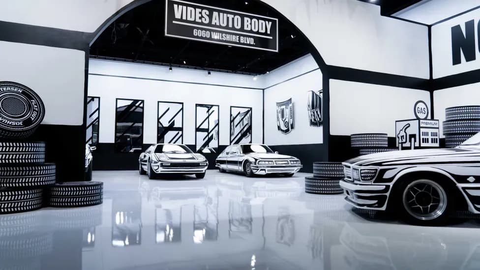 Joshua Vides Ubah Mobil Klasik Jadi Sketsa Komik 2D di Petersen Museum LA